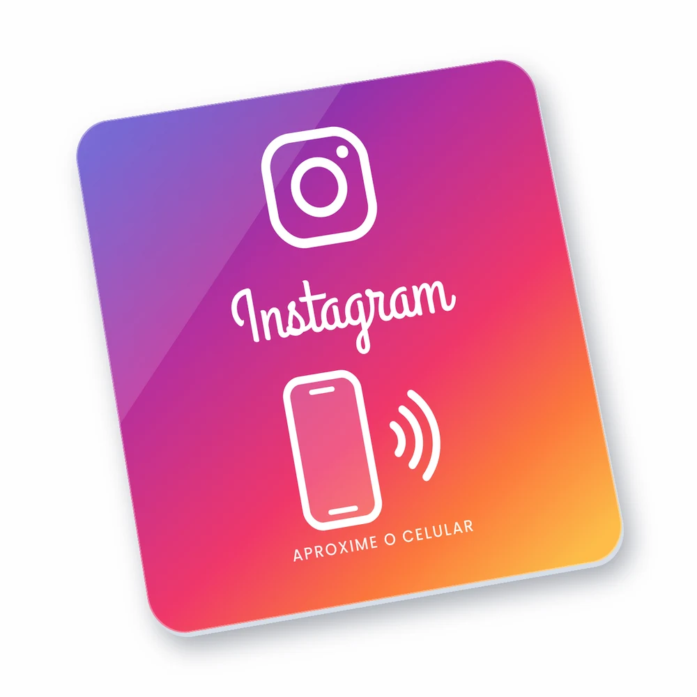 Placa Instagram 10x10 com NFC