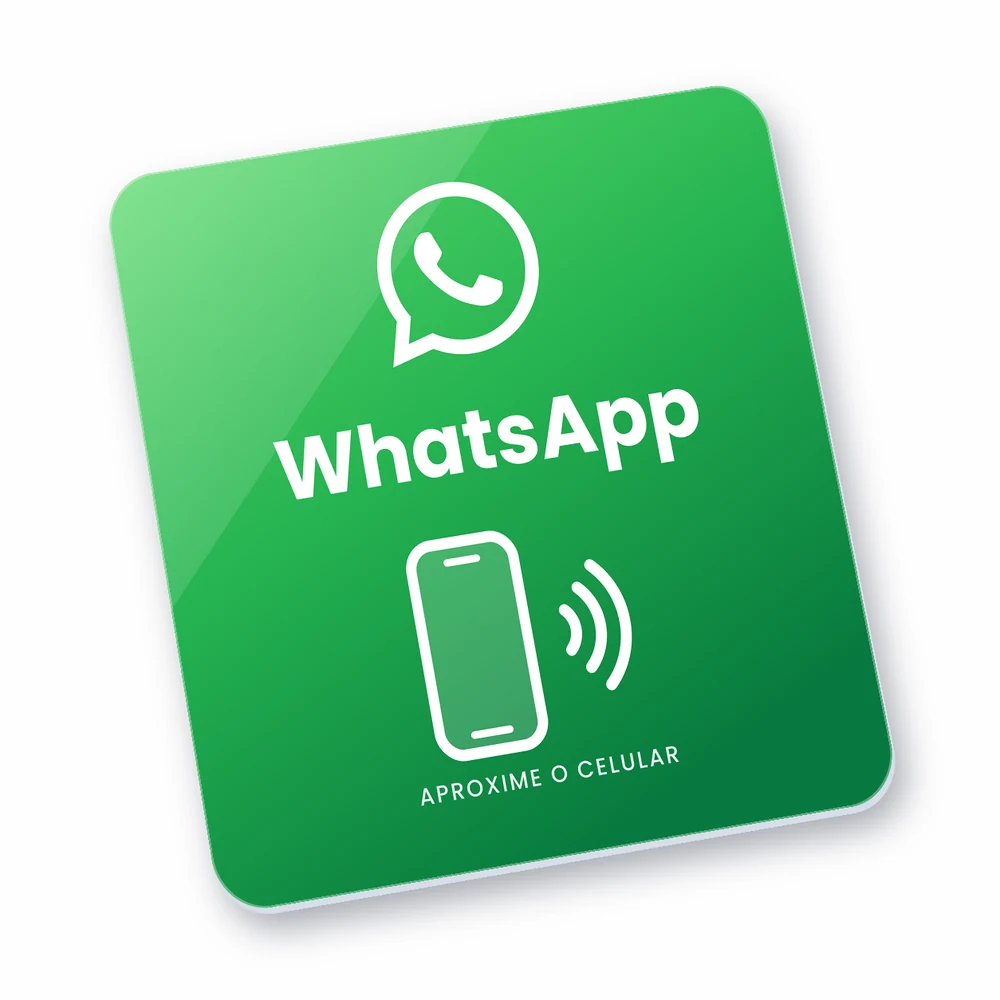 Placa WhatsApp 10x10 com NFC